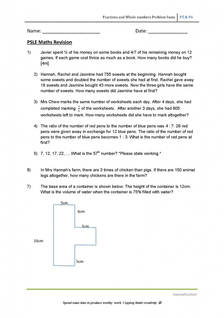 P5&P6 Maths Revision